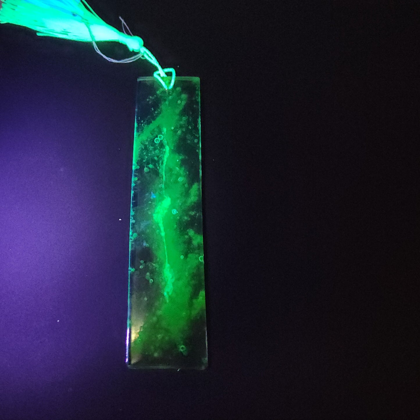 Green glow Bookmark *Glows in blacklight/UV and glows in dark*
