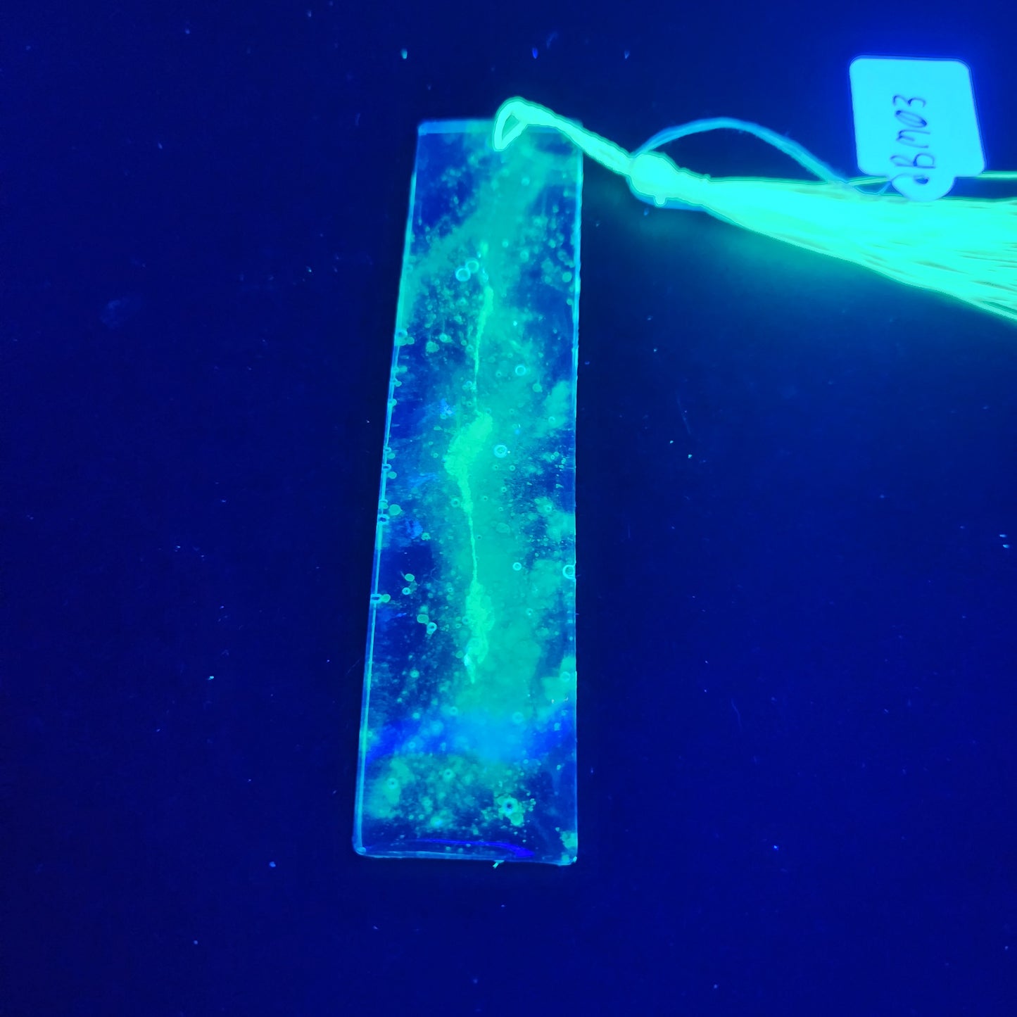 Green glow Bookmark *Glows in blacklight/UV and glows in dark*