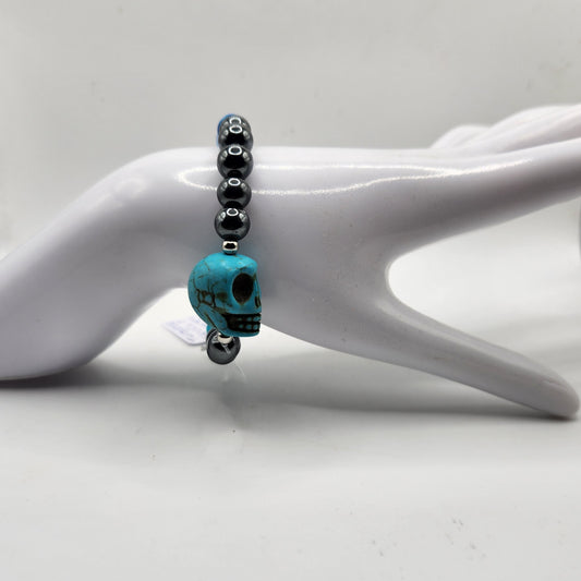 Blue skull bracelet (Medium size)