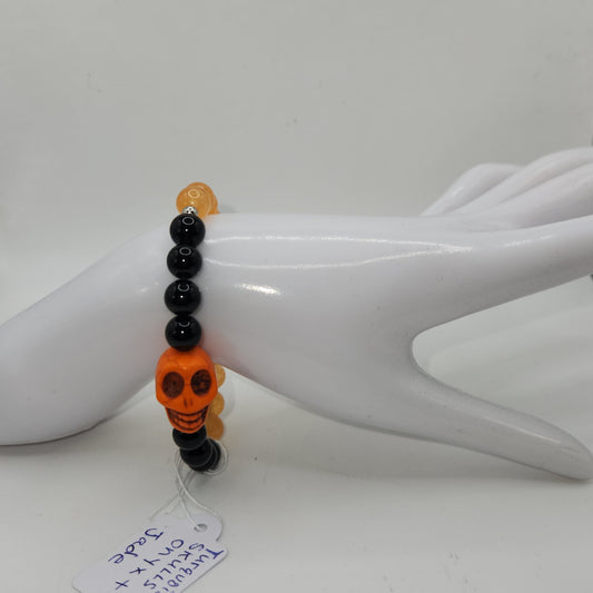 Orange skull bracelet v1