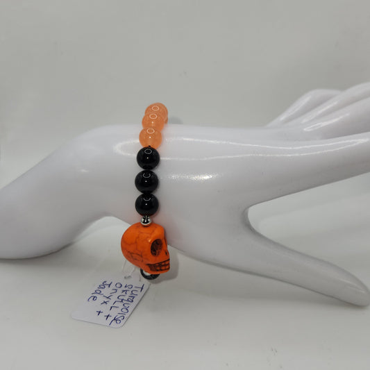 Orange skull bracelet v2 (Small/Medium sized)