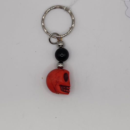 Red skull keychain
