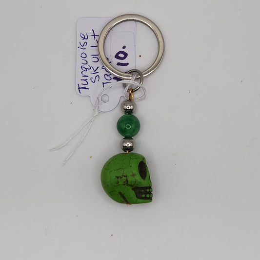 Green skull keychain