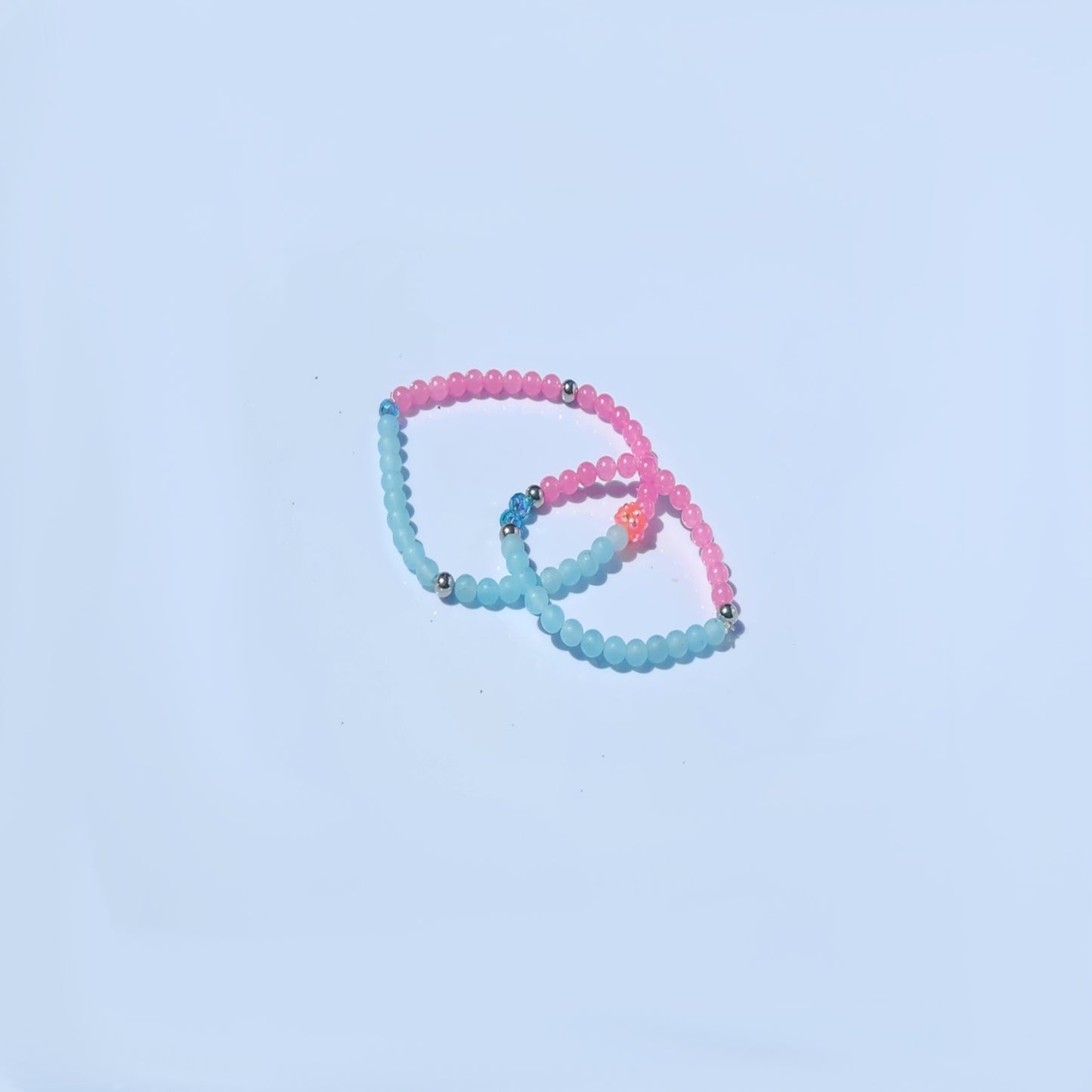 Pink and blue Bracelet and anklet set