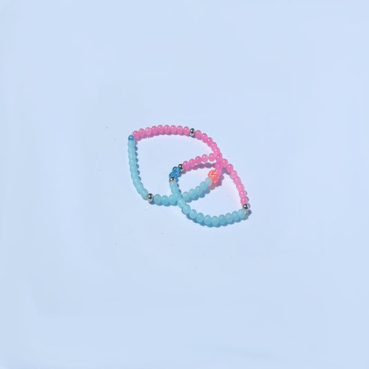 Pink and blue Bracelet and anklet set