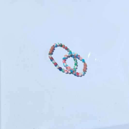 Multicolour Bracelet and anklet set