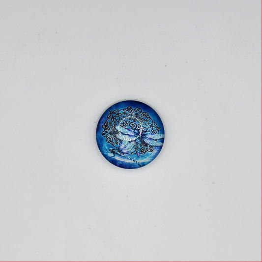 Intricate blue dragonfly refridgerator magnet