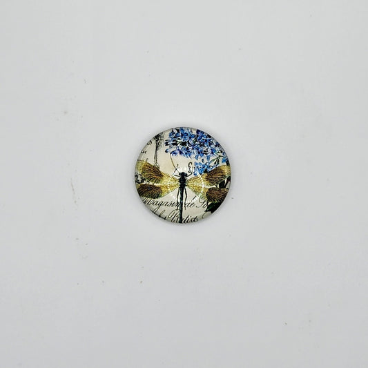 Blue flowered dragonfly refridgerator magnet