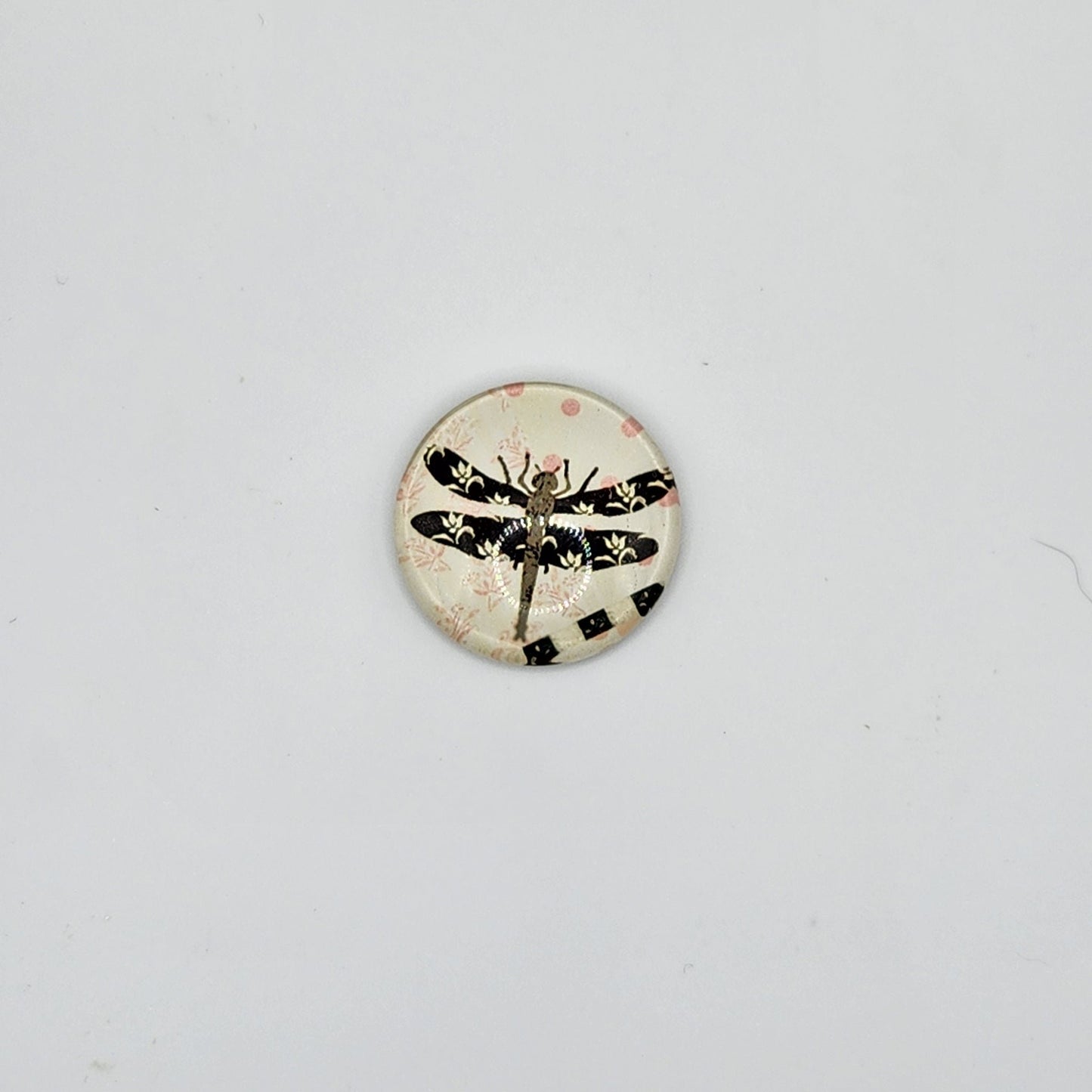 Floral print dragonfly refridgerator magnet