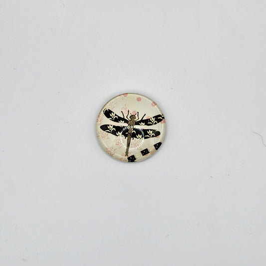 Floral print dragonfly refridgerator magnet