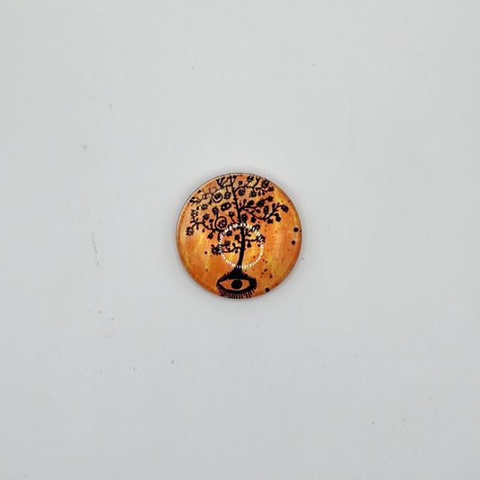 Orange tree silhouette refridgerator magnet